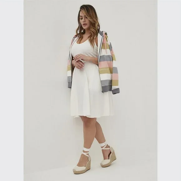 Torrid SCOOP NECK TANK DRESS - FOXY WHITE Size 0 - Picture 5 of 5